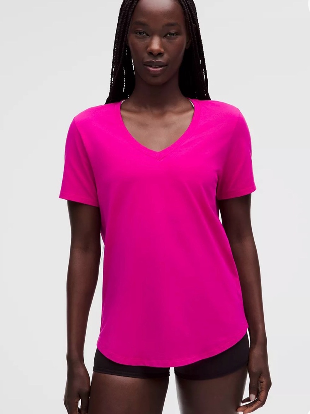 lululemon athletica V-Neck Short Sleeve Tee - Hot Pink